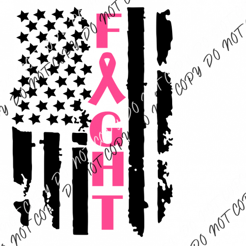 Fight Breast Cancer Flag Awareness Dtf Transfer