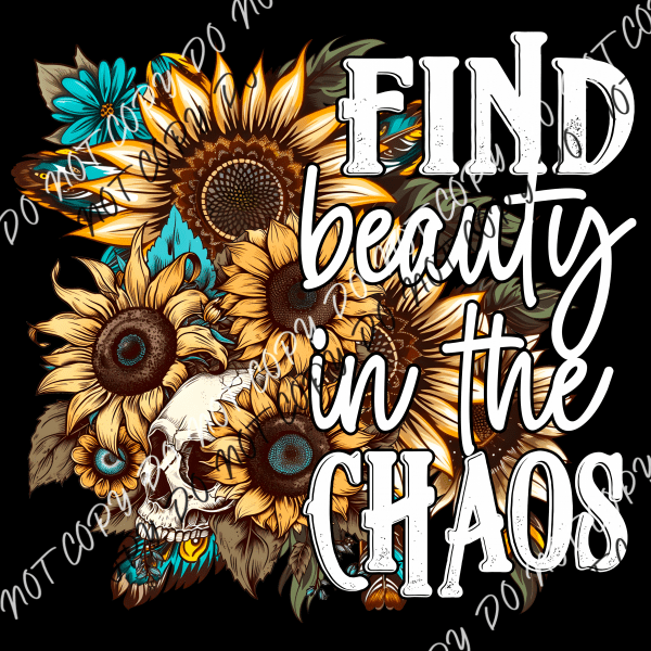 Find Beauty In The Chaos White Or Black Text Dtf Transfer Adult Xl-2Xl 12” / Print Rtp Transfers