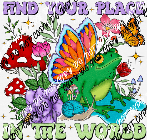 Find Your Place Frog DTF Transfer - We Print U Press DTF Transfers