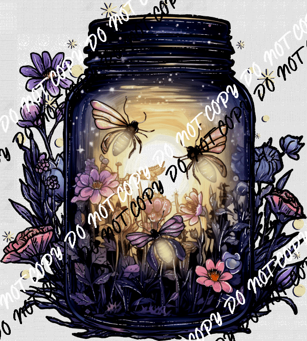 Firefly Mason Jar Purple DTF Transfer - We Print U Press DTF Transfers