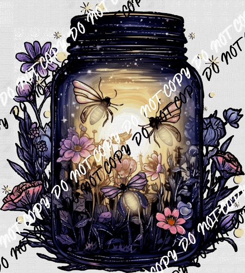 Firefly Mason Jar Purple DTF Transfer - We Print U Press DTF Transfers