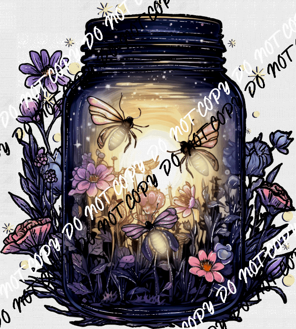 Firefly Mason Jar Purple DTF Transfer - We Print U Press DTF Transfers