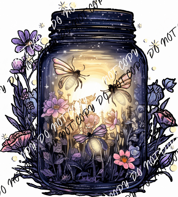 Firefly Mason Jar Purple DTF Transfer - We Print U Press DTF Transfers