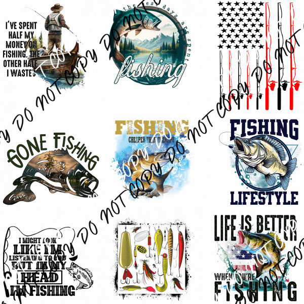 FISHING MINI UV TRANSFER BUNDLE - We Print U Press DTF Transfers