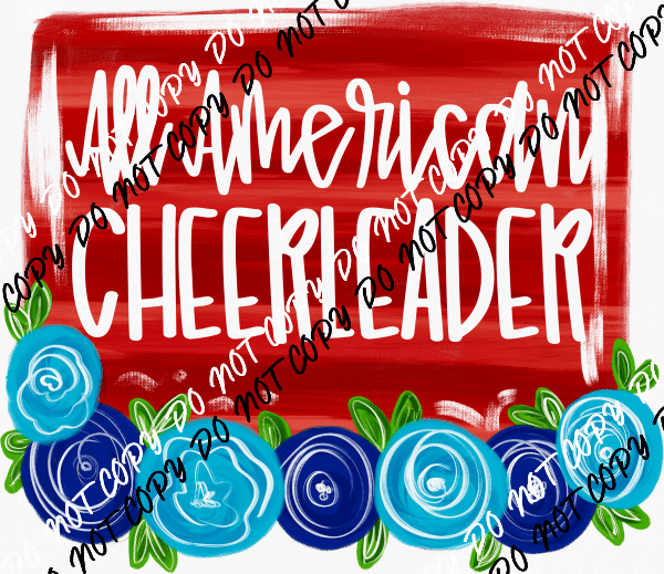 Floral All American Blue Roses DTF Transfer - Assorted Titles - We Print U Press DTF Transfers