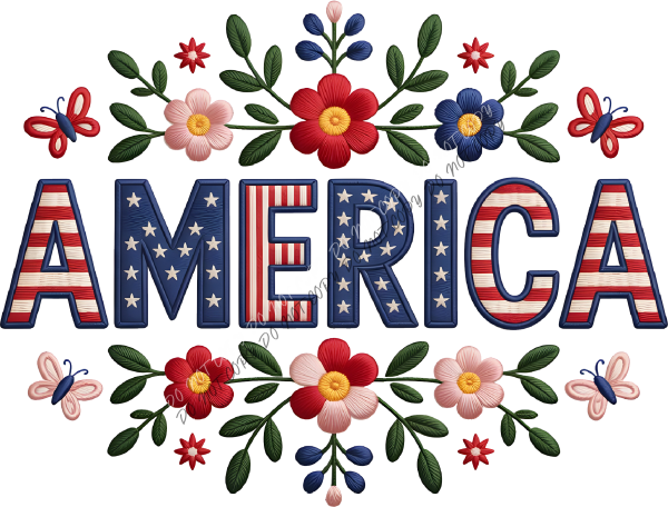 Floral America DTF Transfer RTP DTF Transfers