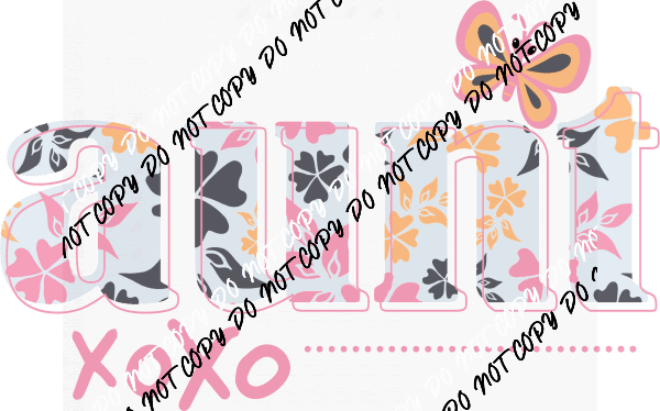 Floral Aunt XOXO DTF Transfer - We Print U Press DTF Transfers