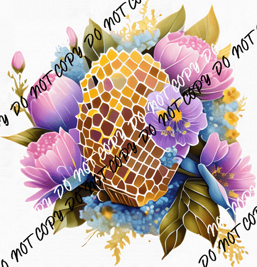 Floral Honeycomb DTF Transfer - We Print U Press DTF Transfers