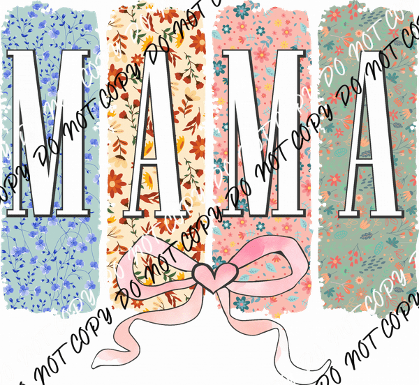 Floral Mama with Coquette Bow DTF Transfer - We Print U Press DTF Transfers