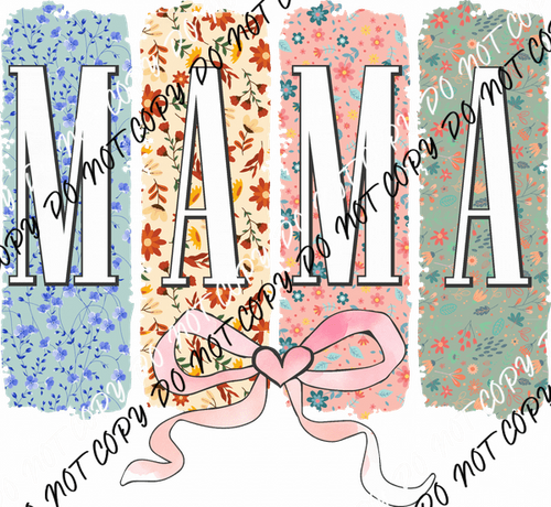 Floral Mama with Coquette Bow DTF Transfer - We Print U Press DTF Transfers