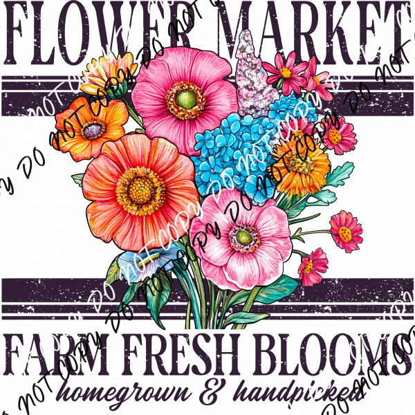Flower Market DTF Transfer - We Print U Press DTF Transfers