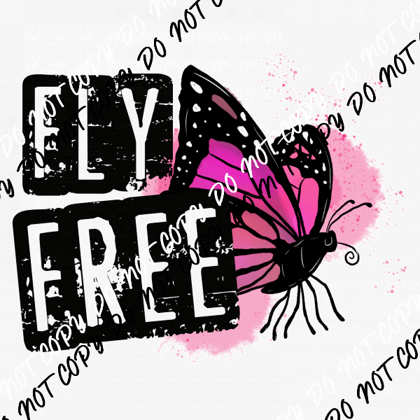 Fly Free Butterfly DTF Transfer - We Print U Press DTF Transfers