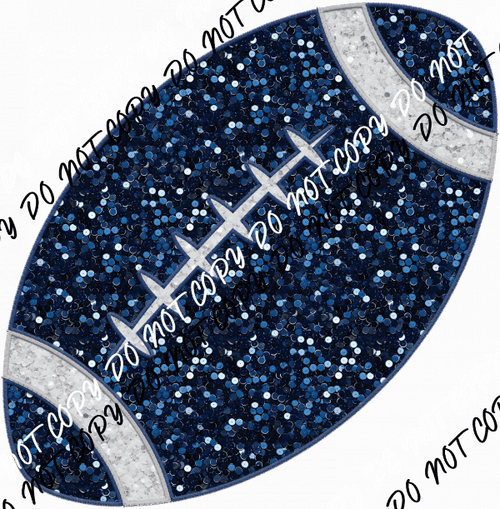 Football Blue faux sequin and embroidery DTF Transfer - We Print U Press DTF Transfers