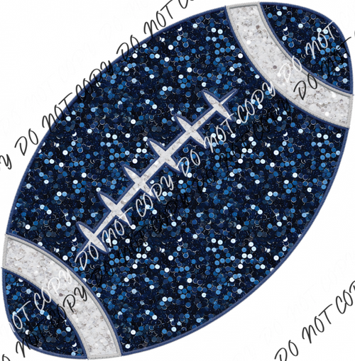 Football Blue Faux Sequin And Embroidery Dtf Transfer Rtp Transfers