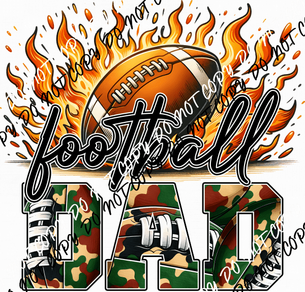 Football Dad Camo DTF Transfer - We Print U Press DTF Transfers