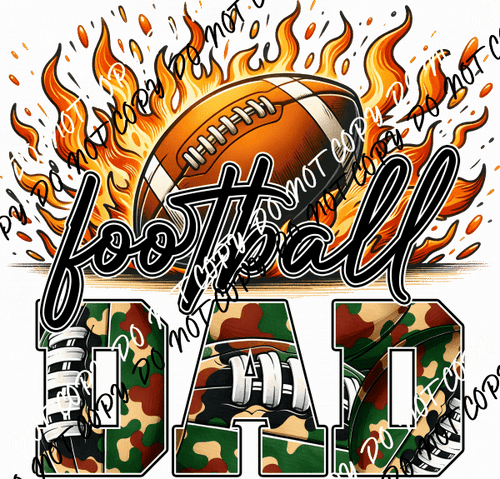 Football Dad Camo DTF Transfer - We Print U Press DTF Transfers