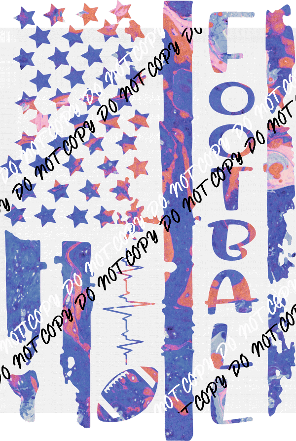 Football Flag Marble Distressed DTF Transfer - We Print U Press DTF Transfers