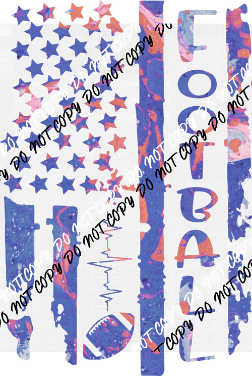 Football Flag Marble Distressed DTF Transfer - We Print U Press DTF Transfers