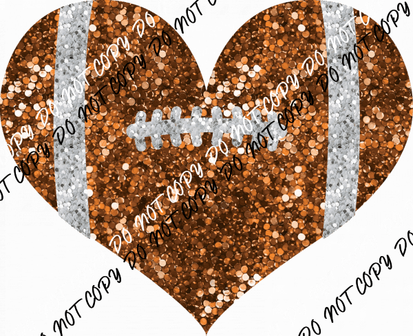 Football Heart Faux Sequin (no word) DTF Transfer - We Print U Press DTF Transfers