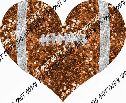 Football Heart Faux Sequin (no word) DTF Transfer - We Print U Press DTF Transfers