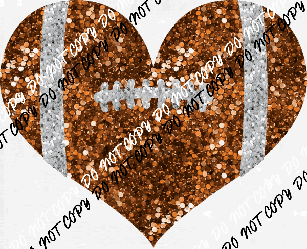 Football Heart Faux Sequin (no word) DTF Transfer - We Print U Press DTF Transfers