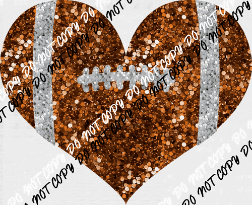 Football Heart Faux Sequin (no word) DTF Transfer - We Print U Press DTF Transfers