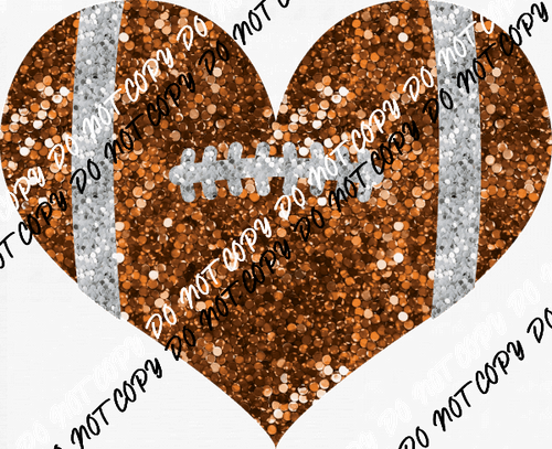 Football Heart Faux Sequin (no word) DTF Transfer - We Print U Press DTF Transfers