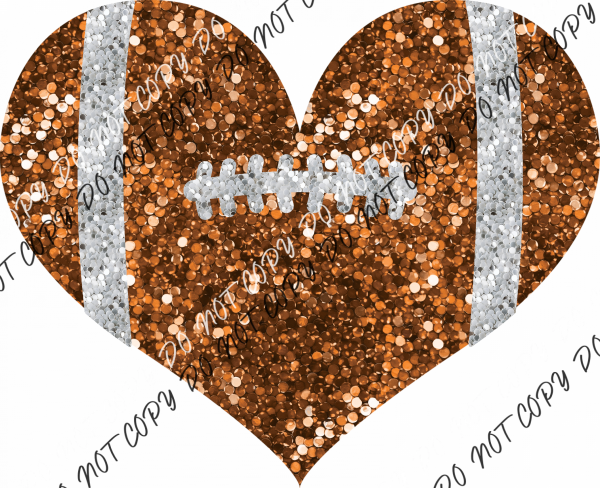 Football Heart Faux Sequin (No Word) Dtf Transfer Rtp Transfers