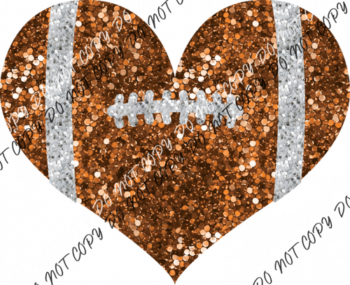 Football Heart Faux Sequin (No Word) Dtf Transfer Rtp Transfers