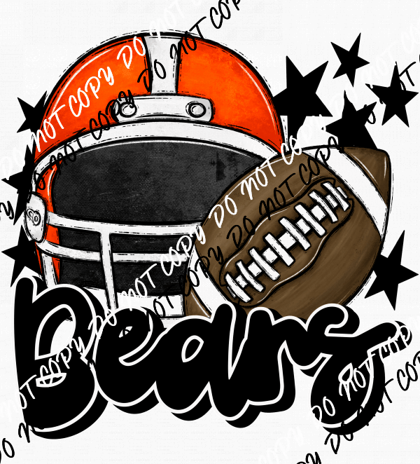 Football Helmet Bears DTF Transfer (See Color Options) - We Print U Press DTF Transfers