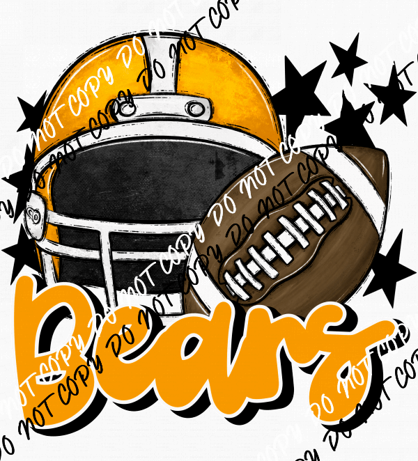 Football Helmet Bears DTF Transfer (See Color Options) - We Print U Press DTF Transfers