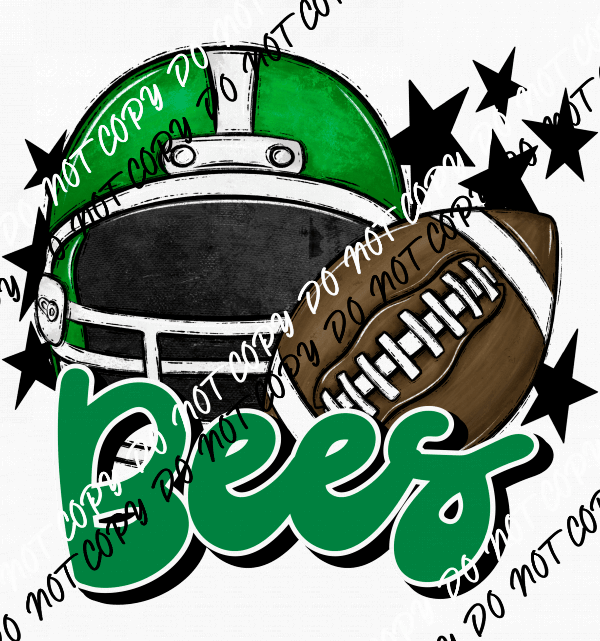 Football Helmet Bees DTF Transfer (See Color Options) - We Print U Press DTF Transfers