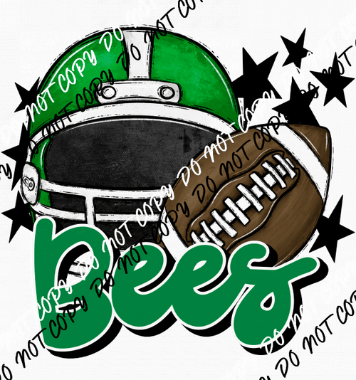 Football Helmet Bees DTF Transfer (See Color Options) - We Print U Press DTF Transfers