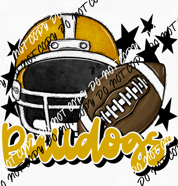 Football Helmet Bulldogs DTF Transfer (See Color Options) - We Print U Press DTF Transfers