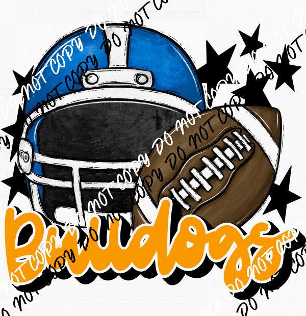 Football Helmet Bulldogs DTF Transfer (See Color Options) - We Print U Press DTF Transfers