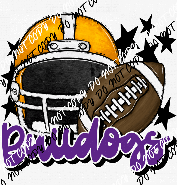 Football Helmet Bulldogs DTF Transfer (See Color Options) - We Print U Press DTF Transfers