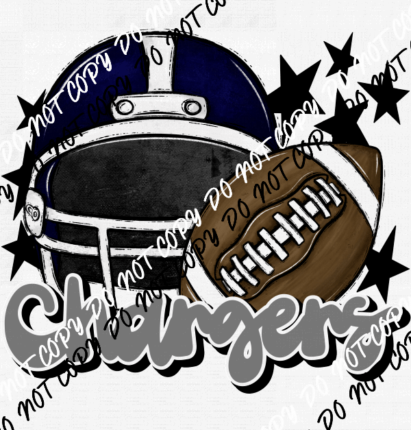 Football Helmet Chargers DTF Transfer - We Print U Press DTF Transfers