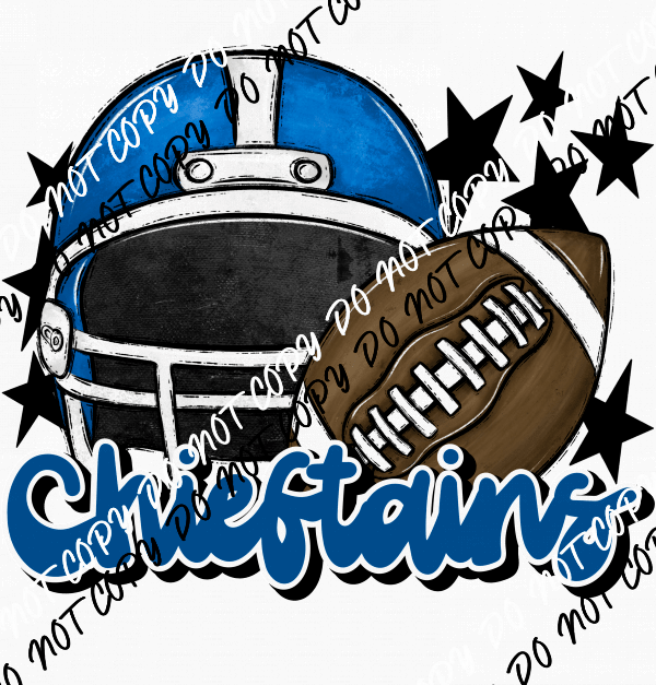 Football Helmet Chieftans DTF Transfer (See Color Options) - We Print U Press DTF Transfers