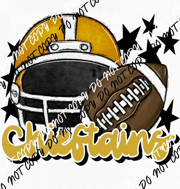 Football Helmet Chieftans DTF Transfer (See Color Options) - We Print U Press DTF Transfers