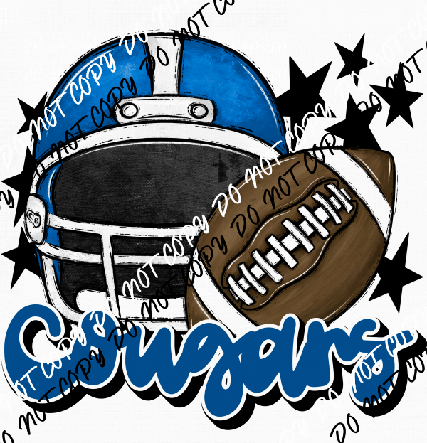 Football Helmet Cougars DTF Transfer (See Color Options) - We Print U Press DTF Transfers