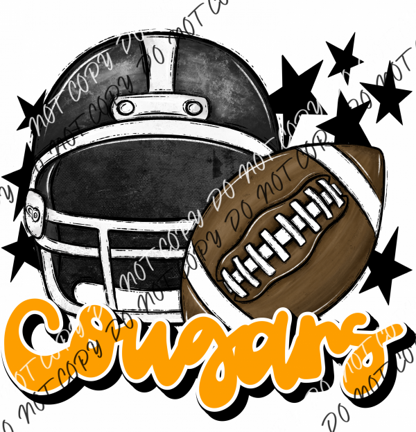 Football Helmet Cougars Dtf Transfer (See Color Options) Transfers