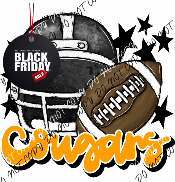 Football Helmet Cougars Dtf Transfer (See Color Options) Transfers