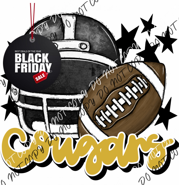 Football Helmet Cougars Dtf Transfer (See Color Options) Transfers