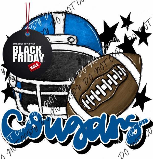 Football Helmet Cougars Dtf Transfer (See Color Options) Transfers