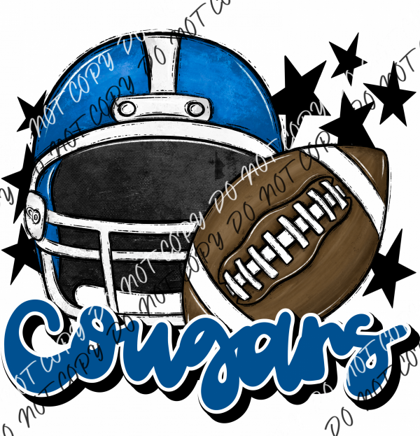 Football Helmet Cougars Dtf Transfer (See Color Options) Transfers