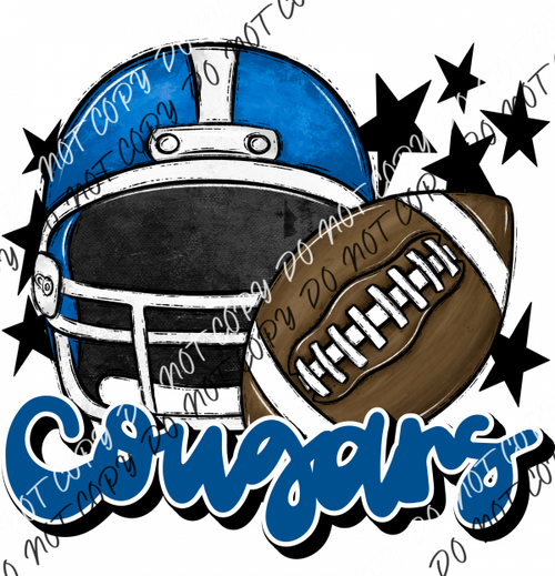 Football Helmet Cougars Dtf Transfer (See Color Options) Transfers