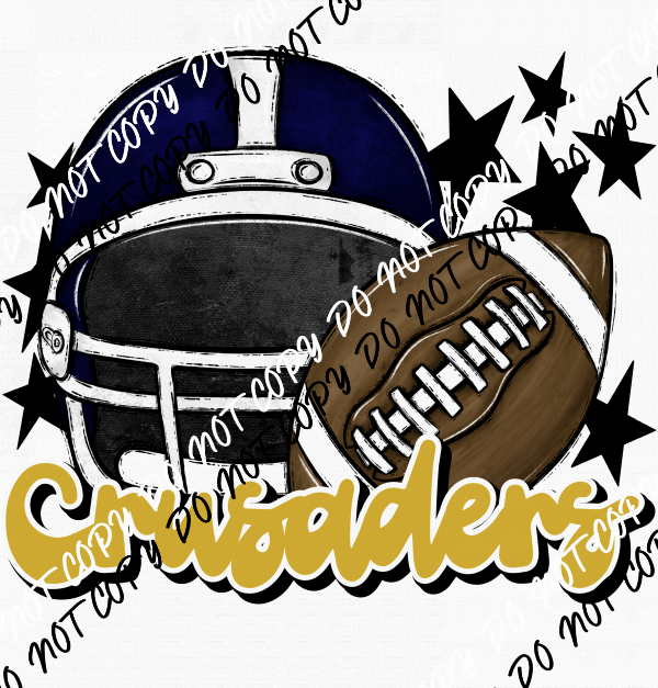 Football Helmet Crusaders DTF Transfer (See Color Options) - We Print U Press DTF Transfers