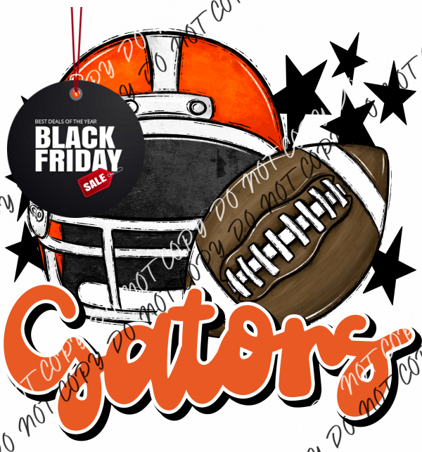 Football Helmet Gators Dtf Transfer (See Color Options) Pocket Size 3 / Orange And Lettering