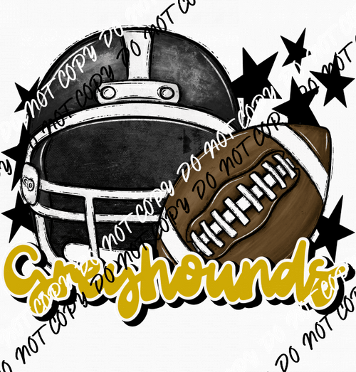 Football Helmet Greyhounds DTF Transfer (See Color Options) - We Print U Press DTF Transfers