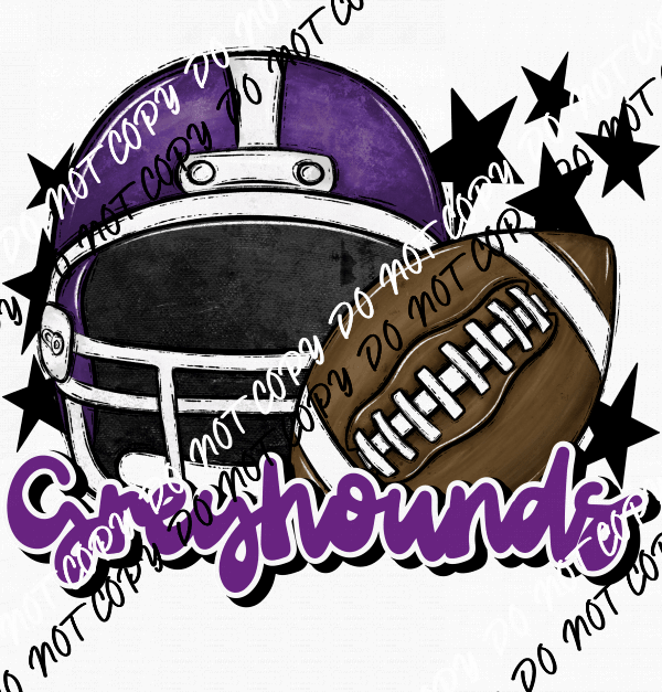 Football Helmet Greyhounds DTF Transfer (See Color Options) - We Print U Press DTF Transfers